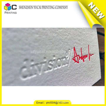 Varnishing letterpress paper real estate business card